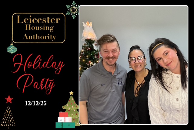 Holiday Party card with group photo