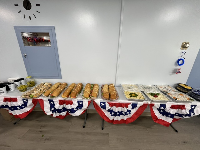 Food table at the Patriot Luncheon